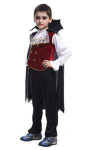 New fashion Children's Boys Girls Halloween Cosplay Costume Long Sleeve Top + Pants + Cloak Vampire Performance Costume 3pcs/set