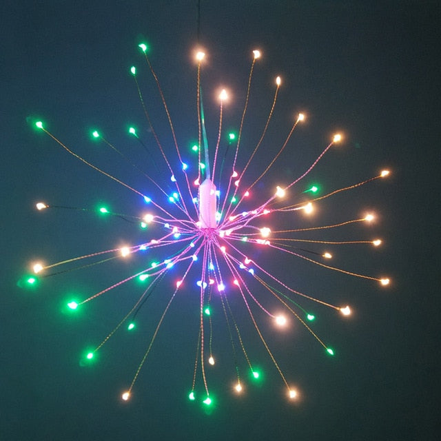 Festival Hanging Starburst String Lights 100-200 Leds DIY firework