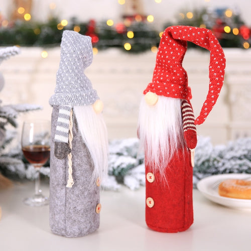 Merry Christmas Decorations For Home 2019 Wine Bottle Cover Snowman Santa Claus Elk Xmas Ornament Home Decor Happy New Year 2020