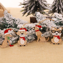 Load image into Gallery viewer, 4pcs Creative Red Hat Dog Wooden Craft Christmas Tree