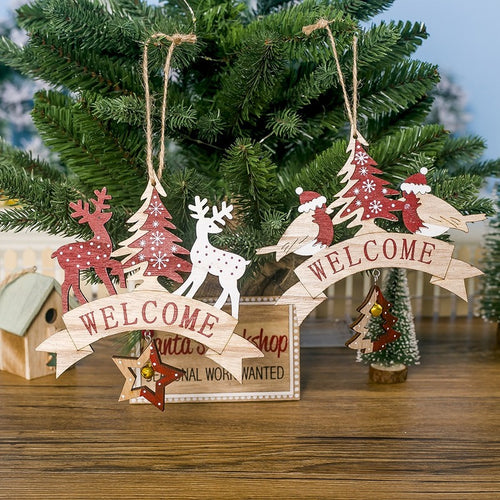 Christmas Decorations Wooden Letter Printed Christmas Tree